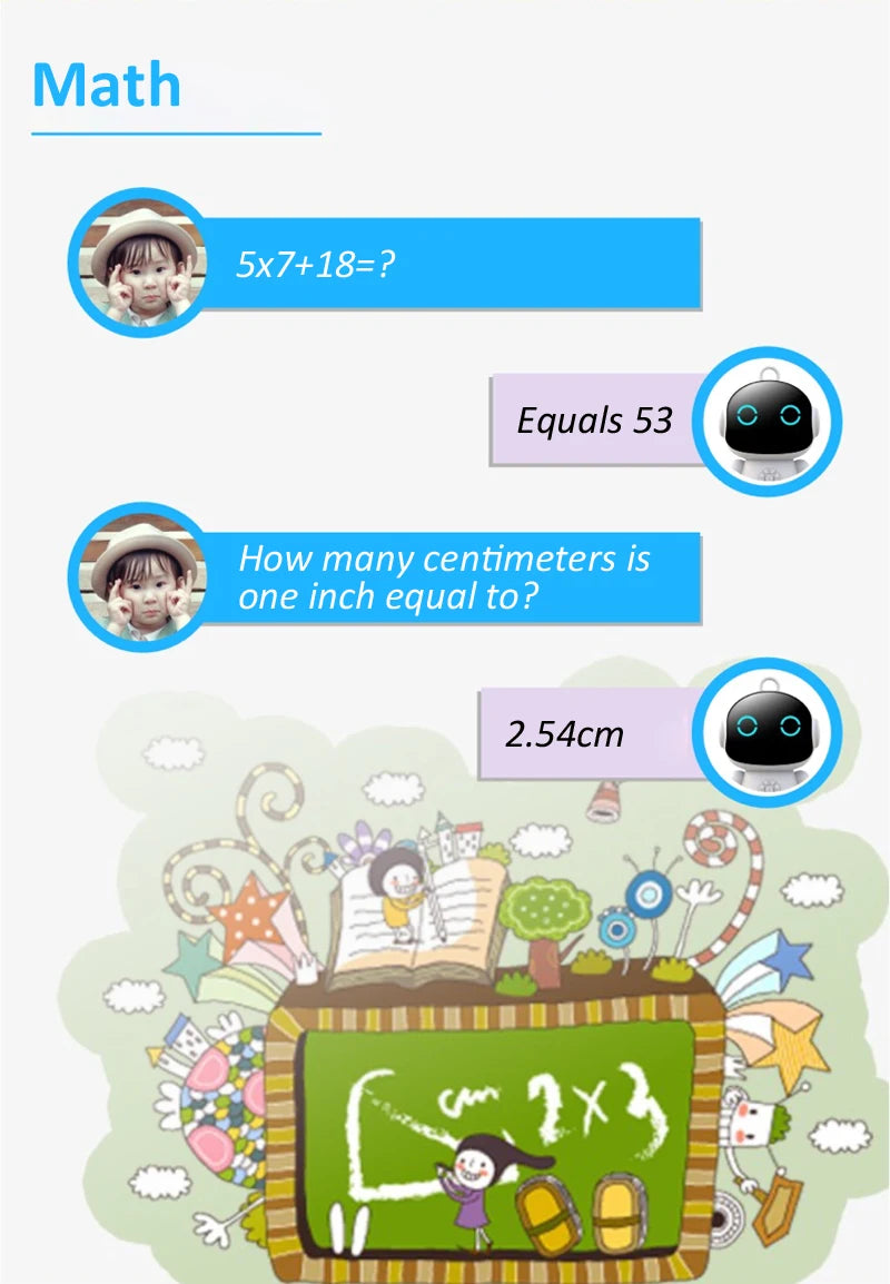 Tuya Smart AI Robot Multilingual WiFi Early Education Toys for Children Speech Recognition & Voice Interactive Educational Learning Machine