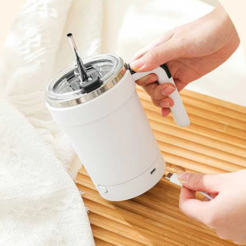 Automatic Stirring Cup Rechargeable Electric Stirring Mugs Magnetic Mixer Stainless Steel Coffee Mug Rotating Magnetic Tumbler
