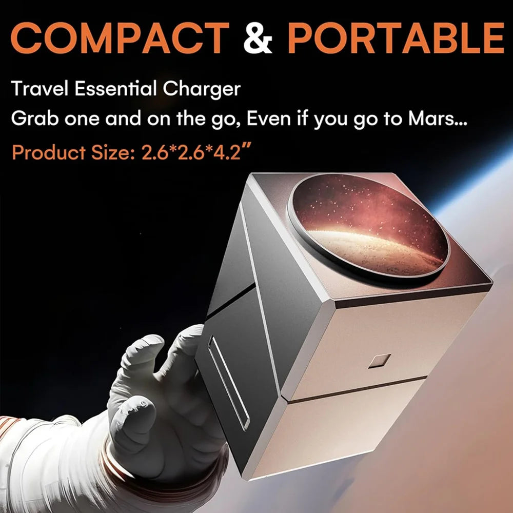 3-in-1 Portable Wireless Charging Station 30W Fast Charger Stand for iPhone 16/15 Series Apple Watch Ultra & AirPods - Apple Compatible