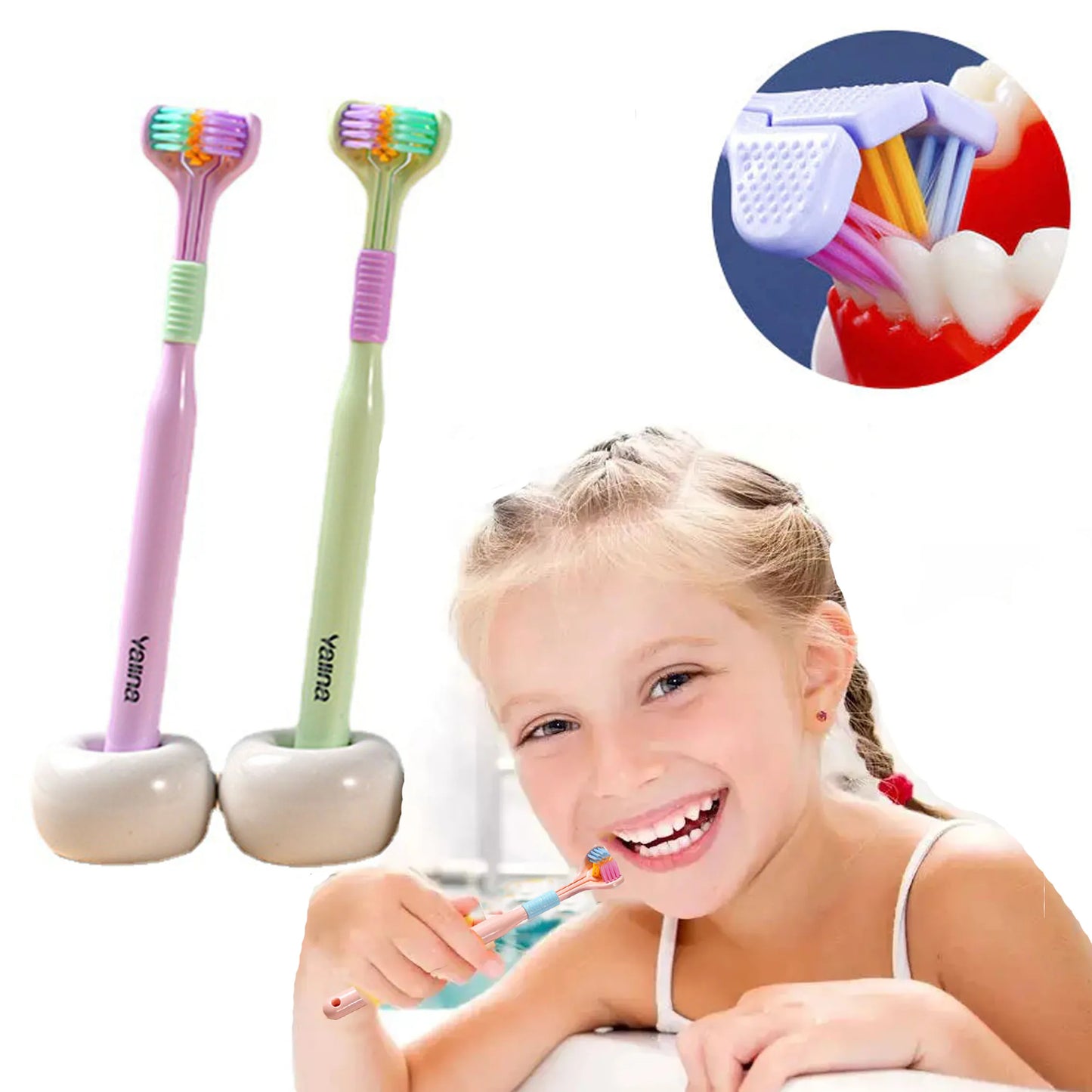 Three Sided Soft Hair Tooth Toothbrush Ultra Fine Soft Toothbrush Oral Care Safety Teeth Brush Oral Health Cleaner