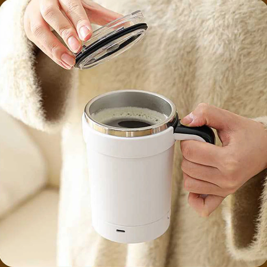 Automatic Stirring Cup Rechargeable Electric Stirring Mugs Magnetic Mixer Stainless Steel Coffee Mug Rotating Magnetic Tumbler