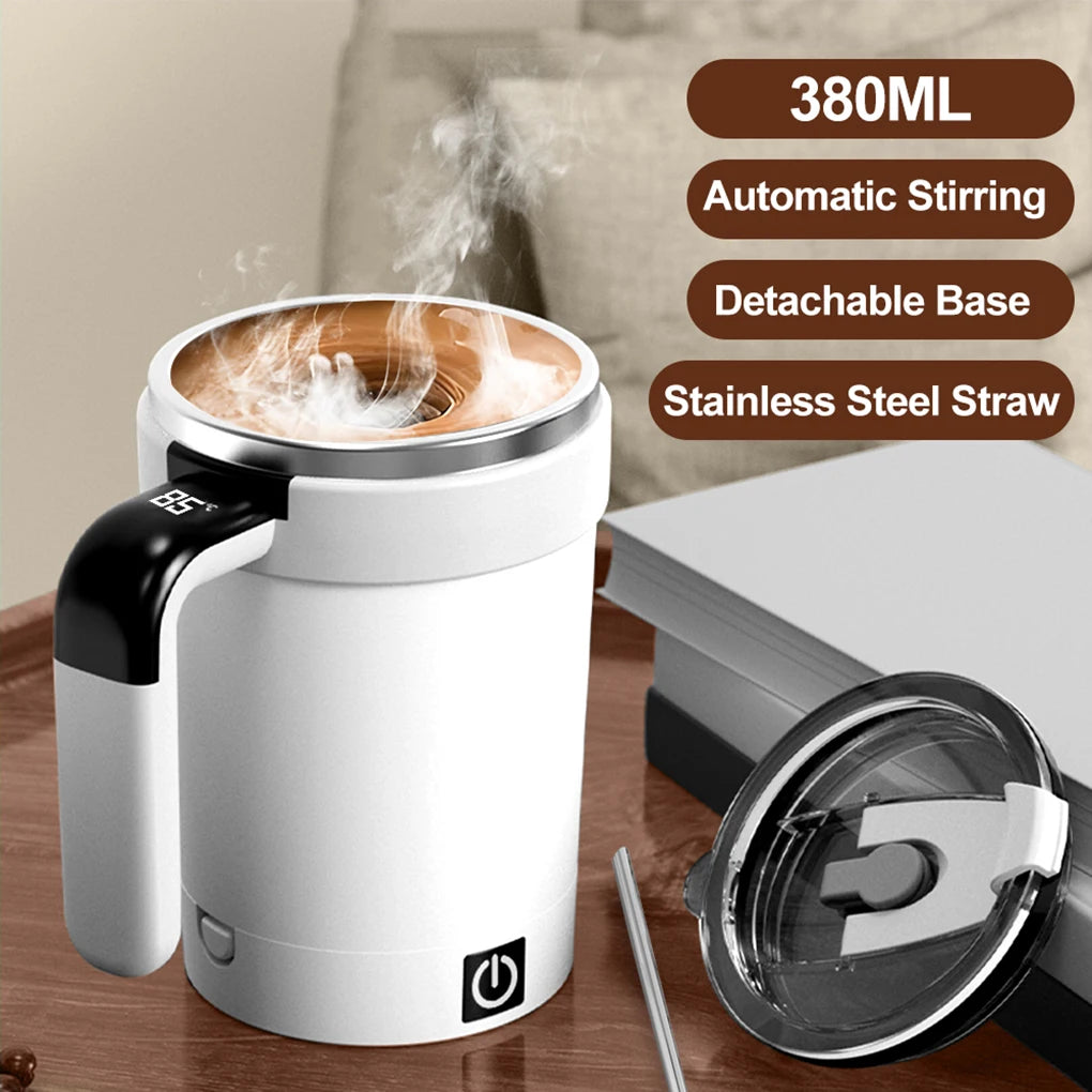 Automatic Stirring Cup Rechargeable Electric Stirring Mugs Magnetic Mixer Stainless Steel Coffee Mug Rotating Magnetic Tumbler