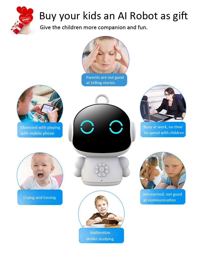 Tuya Smart AI Robot Multilingual WiFi Early Education Toys for Children Speech Recognition & Voice Interactive Educational Learning Machine