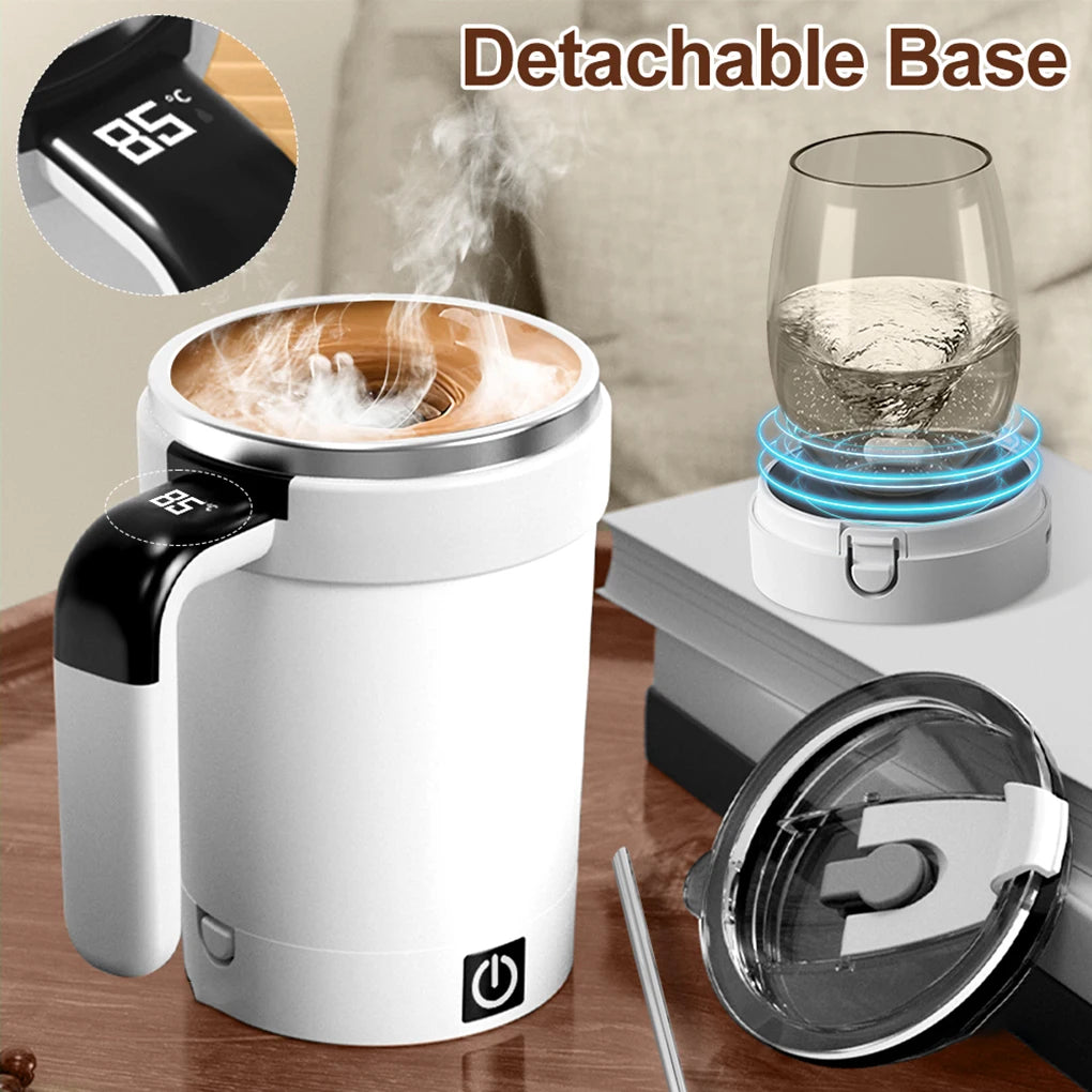 Automatic Stirring Cup Rechargeable Electric Stirring Mugs Magnetic Mixer Stainless Steel Coffee Mug Rotating Magnetic Tumbler
