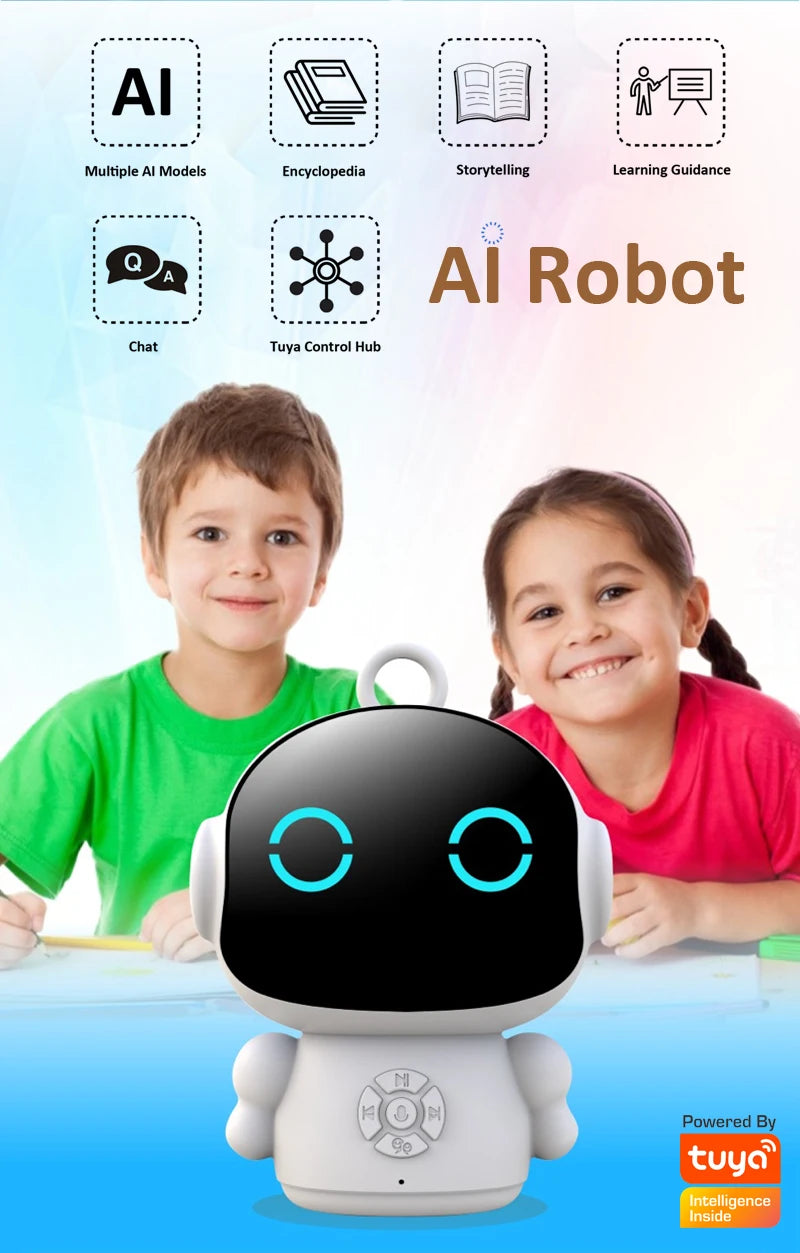 Tuya Smart AI Robot Multilingual WiFi Early Education Toys for Children Speech Recognition & Voice Interactive Educational Learning Machine