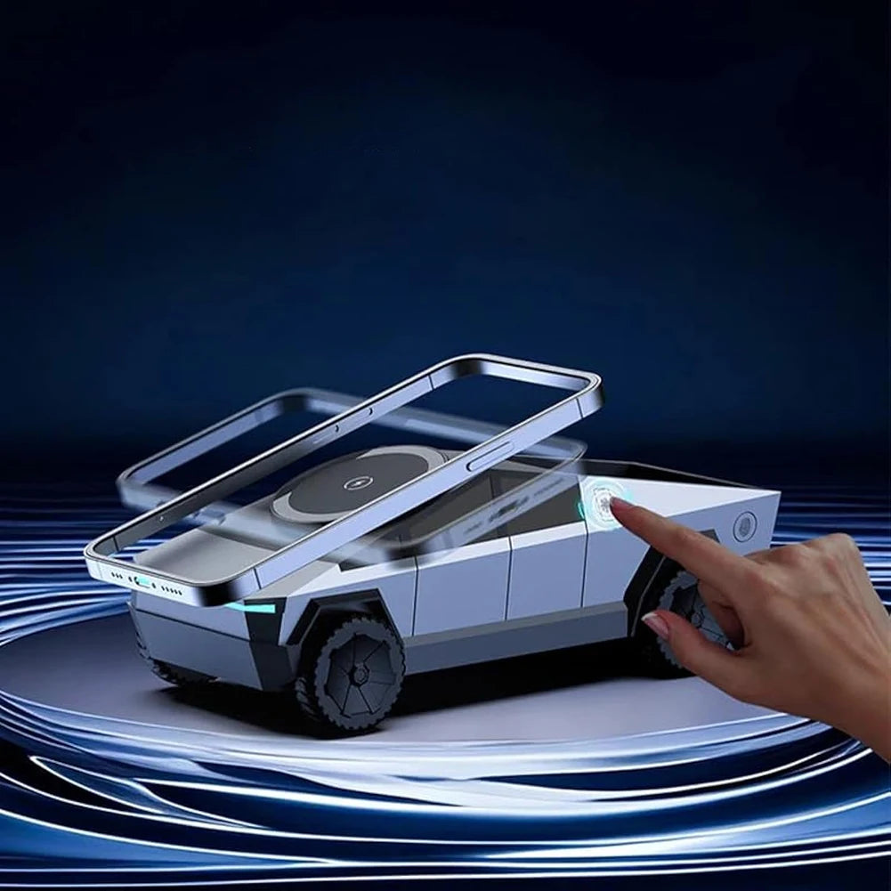 3 in 1 Charging Station Cybertruck Magnetic Wireless Charger for iPhone 16/15/14/13/12 Series for Watch 10 9 8 7 6 for Airpods